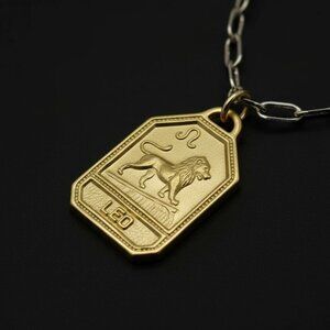 NWT Amano Studio Leo Zodiac Dog Tag Necklace  - Made in USA